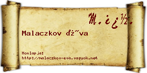 Malaczkov Éva névjegykártya