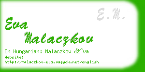 eva malaczkov business card